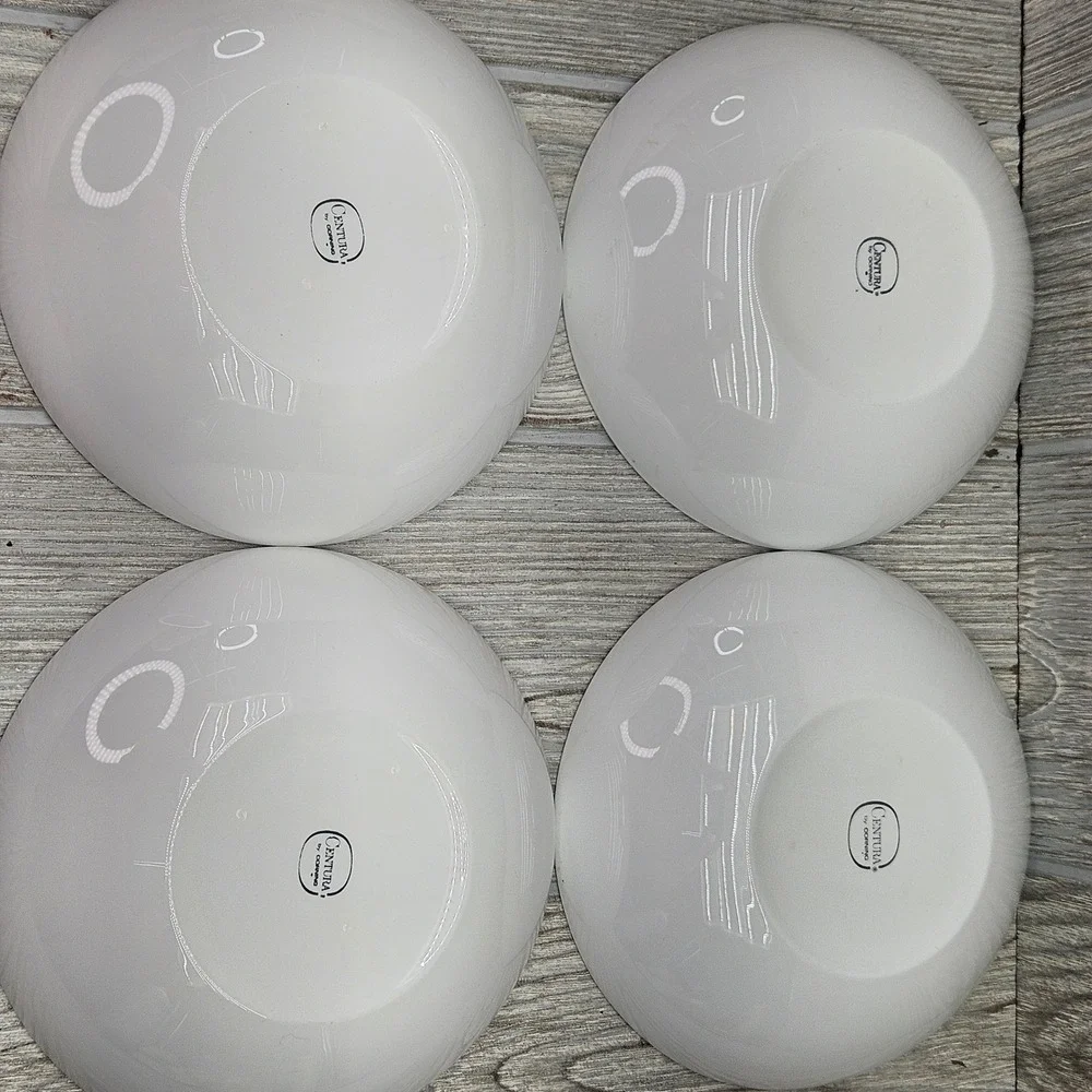 Centura by Corning Corelle White Coupe Discontinued Cereal Bowls Set of 4 MCM